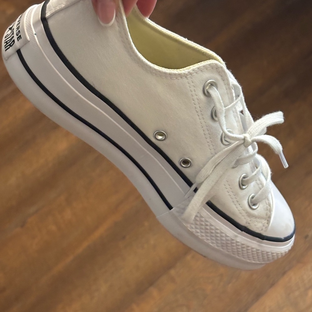 Platform Converse White Low-Top Sneakers Womens 8